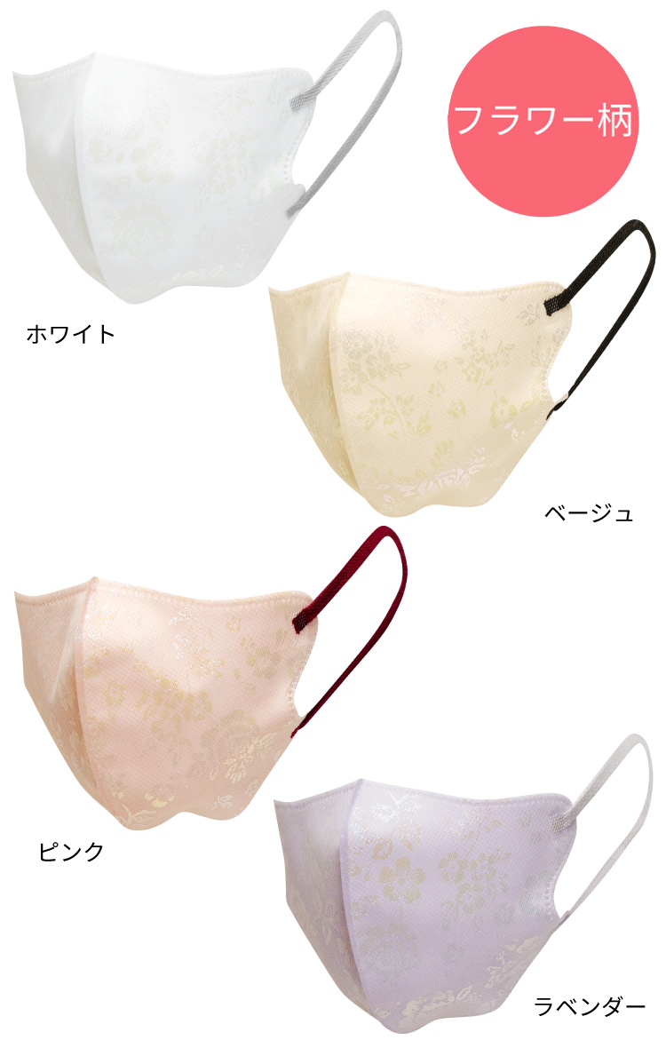 3D チュールレース マスク 7枚入り レース 柄 不織布 立体 おしゃれ  カラー MASCLUB マスクラブ キラキラ オーロラ |  | 24