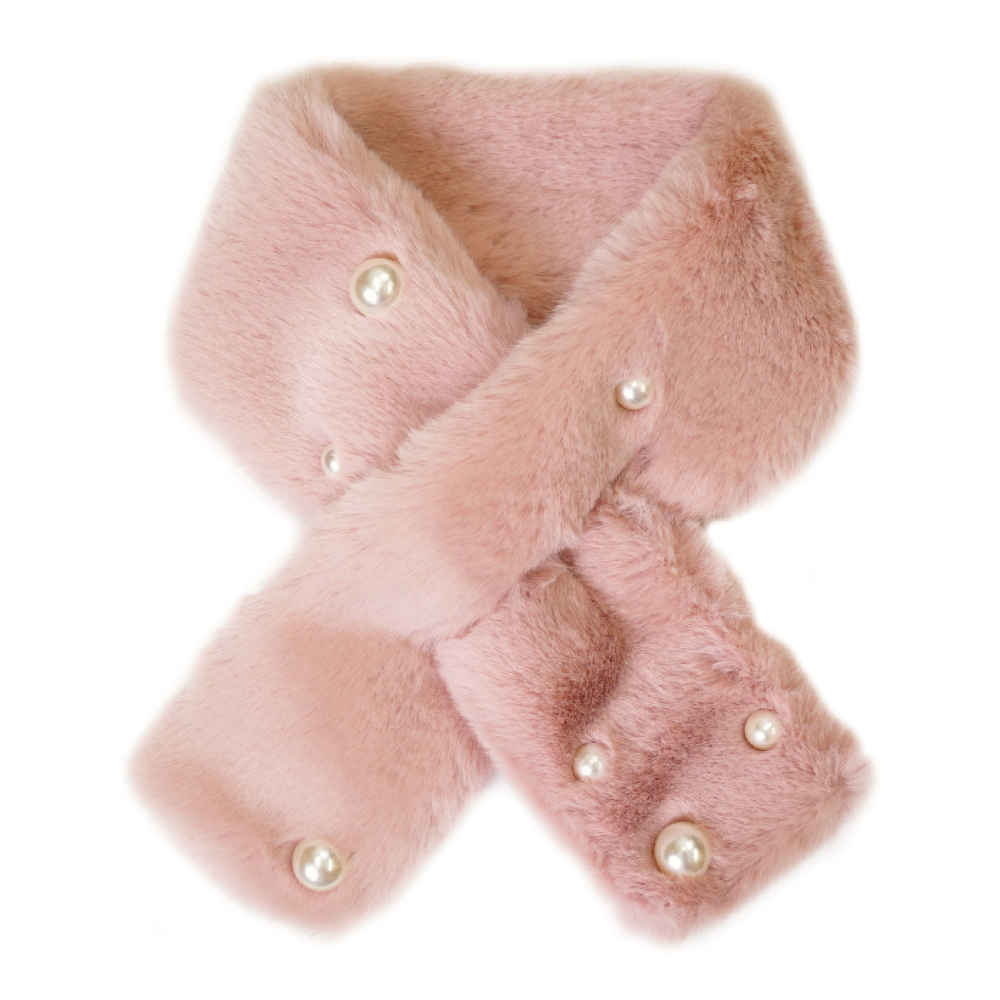 マフラー レディース ミニマフラー パール付き かわいい ふわふわ フォーマル フェイクファー あたたかい ティペット |  | 05