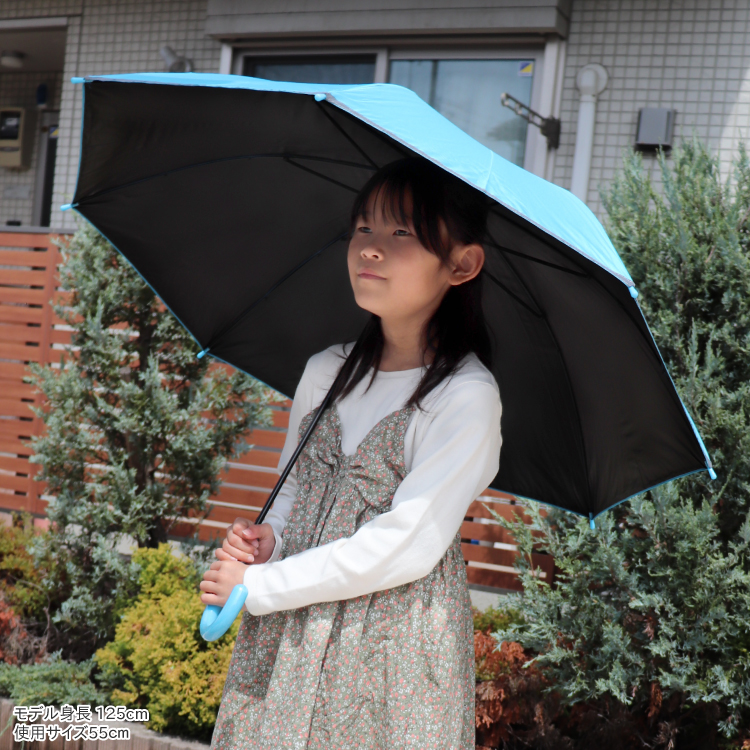子供日傘 無地 UV 晴雨兼用 ジャンプ傘 50cm 55cm キッズ 反射テープ 遮光 100％ UVカット 軽量 遮熱効果 安全 耐風 かさ |  | 11