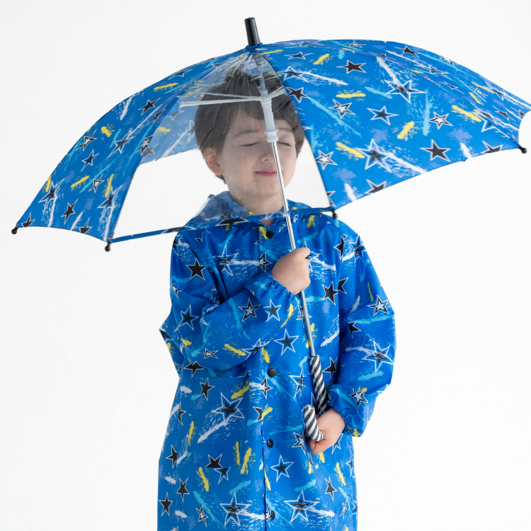 男の子 手開き 雨傘 50cm 55cm キッズ 人気 子供 長傘 透明窓 壊れにくい グラスファイバー 軽量 安全 耐風 丈夫 海 恐竜 星 宇宙 通学 送料無料 メール便不可｜devilbambina｜14