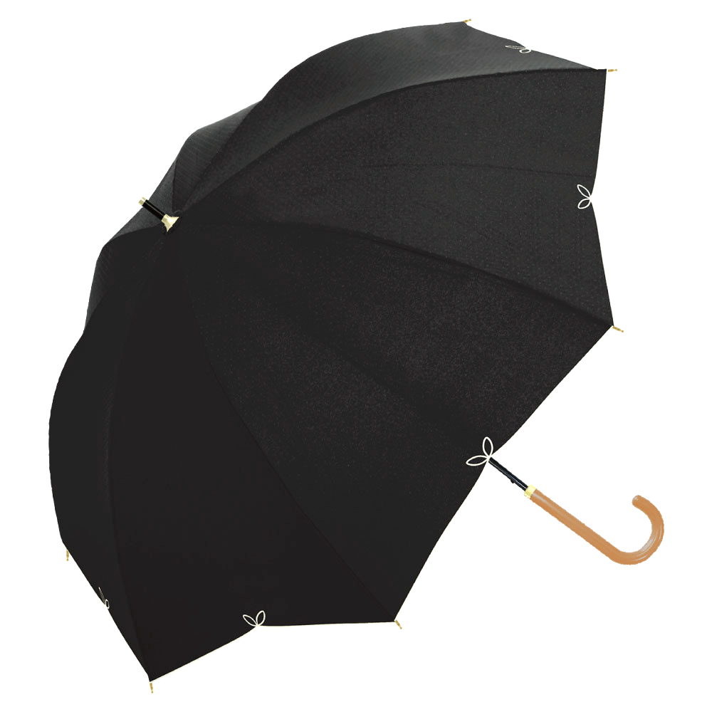UV フルール 婦人 晴雨兼用 日傘 55cm 完全遮光 遮光率 100％ 手開き 軽量 長傘 刺繍...