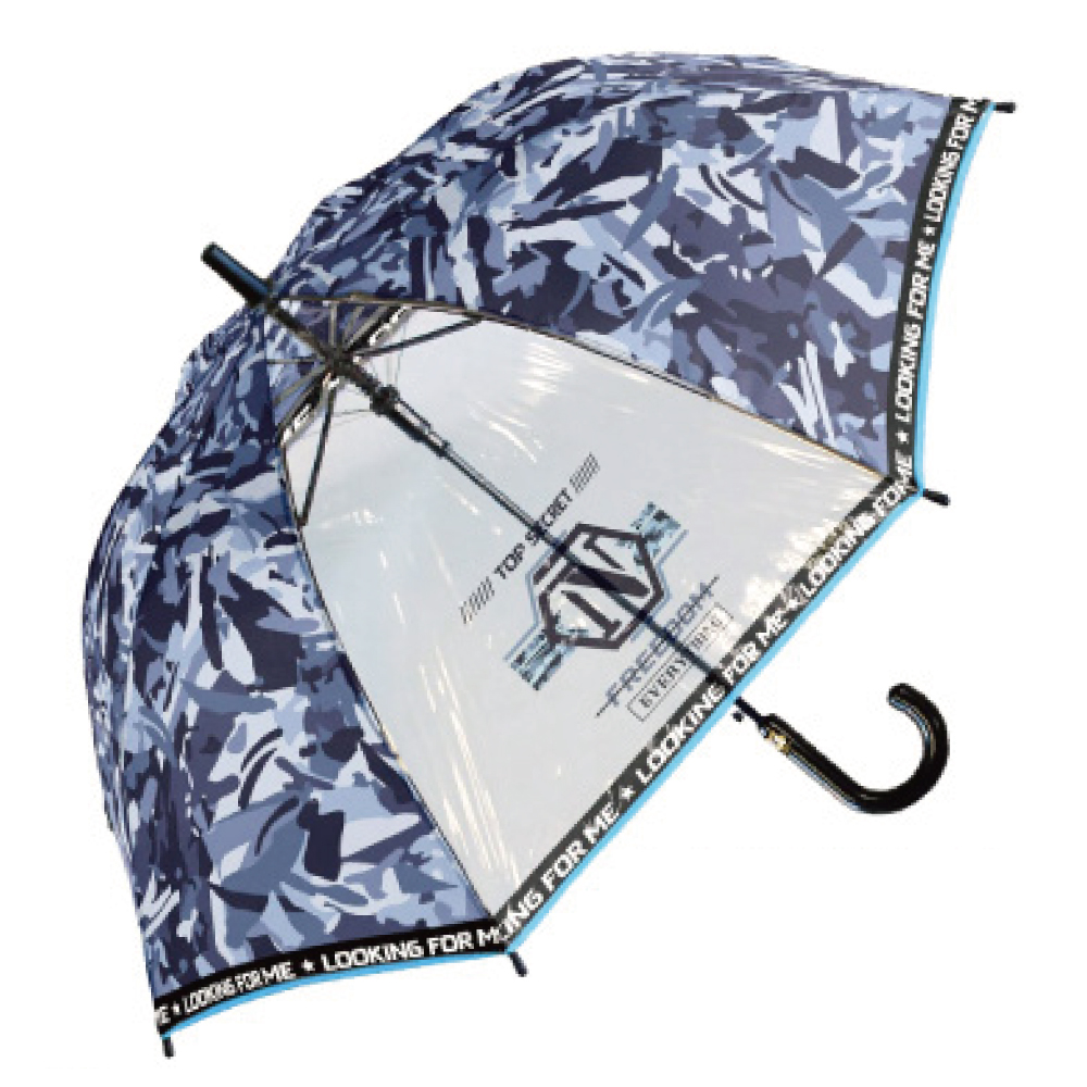 男の子 傘 子供 55cm 雨傘 長傘 キッズ かさ かっこいい 人気  柄 ビニール窓 透明窓 軽量 耐風 グラスファイバー |  | 02