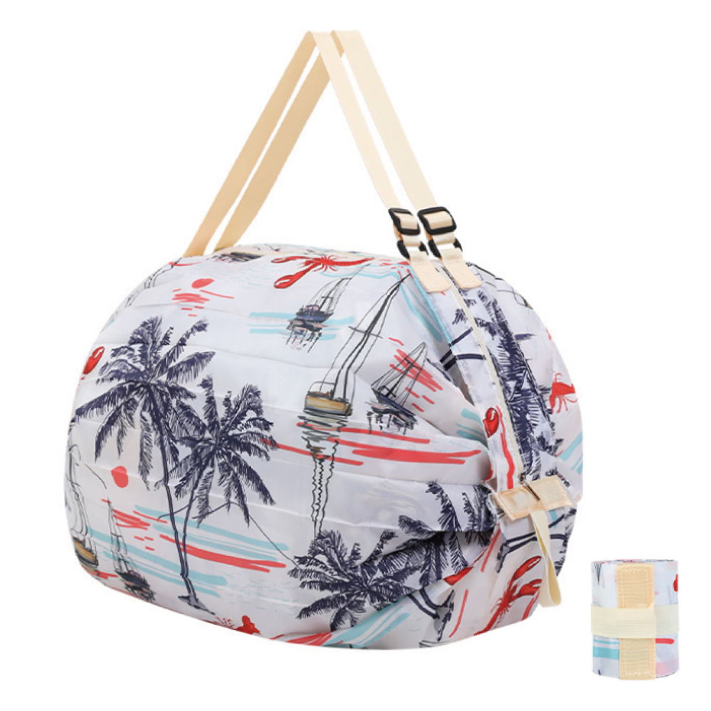 エコバッグ 折りたたみ 簡単 大容量 おしゃれ コンパクト 軽量 マチ広 ファスナー付き 簡単収納 ドラム型 人気 おしゃれ |  | 05