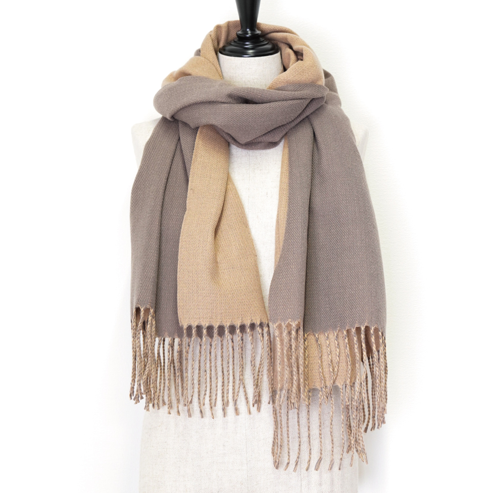 ストール 大判 バイカラー 無地 マフラー 厚手 レディース フリンジ カシミヤタッチ ウールタッチ ギフト クリスマス |  | 02