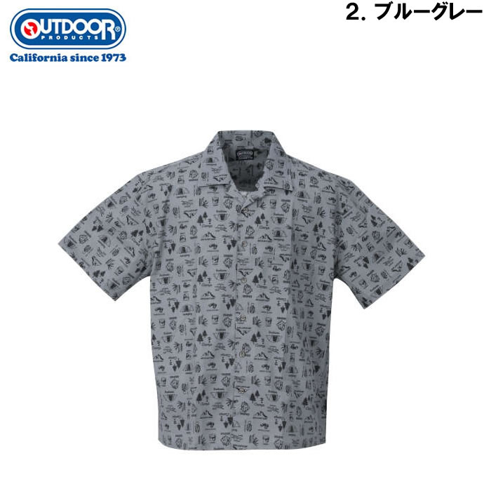 大きいサイズ メンズ OUTDOOR PRODUCTS ブロードプリント半袖オープンカラーシャツ（メーカー取寄）アウトドア プロダクツ 3L 4L 5L 6L 7L 8L | OUTDOOR PRODUCTS | 14