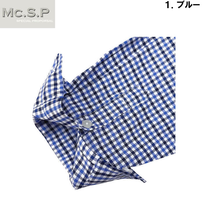 大きいサイズ キングサイズ ビッグサイズ メンズ Mc.S.P オックスギンガムチェックB.D長袖シャツ（メーカー取寄） 3L 4L 5L 6L 7L 8L |  | 10