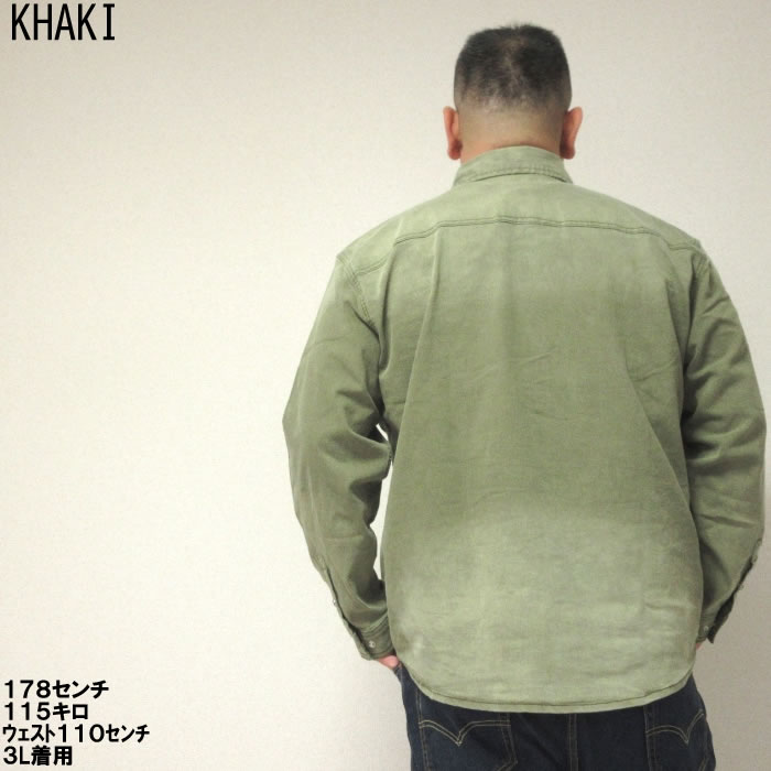 大きいサイズ メンズ in the attic-ストレッチ　カラーデニム　長袖シャツ（メーカー取寄）　デビルーズ インジアティック 3L 4L 5L 6L |  | 18