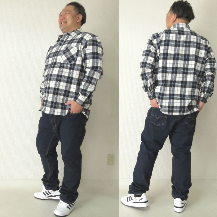 大きいサイズ メンズ OUTDOOR PRODUCTS ビエラチェック 起毛 長袖シャツ（メーカー取寄）アウトドアプロダクツ 3L 4L 5L 6L 7L 8L大きいサイズ キングサイズ |  | 10