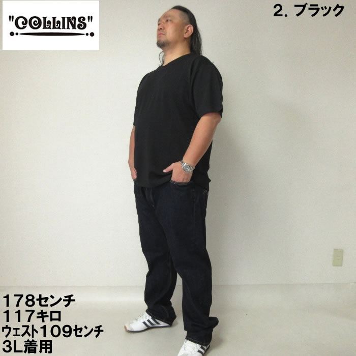 大きいサイズ キングサイズ ビッグサイズ メンズ COLLINS TPU格子ジャガードVネック半袖Tシャツ（メーカー取寄）コリンズ 3L 4L 5L 6L 8L |  | 13