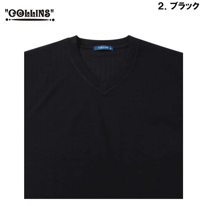 大きいサイズ キングサイズ ビッグサイズ メンズ COLLINS TPU格子ジャガードVネック半袖Tシャツ（メーカー取寄）コリンズ 3L 4L 5L 6L 8L |  | 18