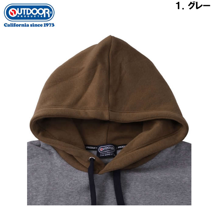 大きいサイズ キングサイズ ビッグサイズ メンズ OUTDOOR PRODUCTS 裏起毛クレイジー切替プルパーカー（メーカー取寄）アウトドア プロダクツ 3L 4L 5L 6L 7L 8L | OUTDOOR PRODUCTS | 08