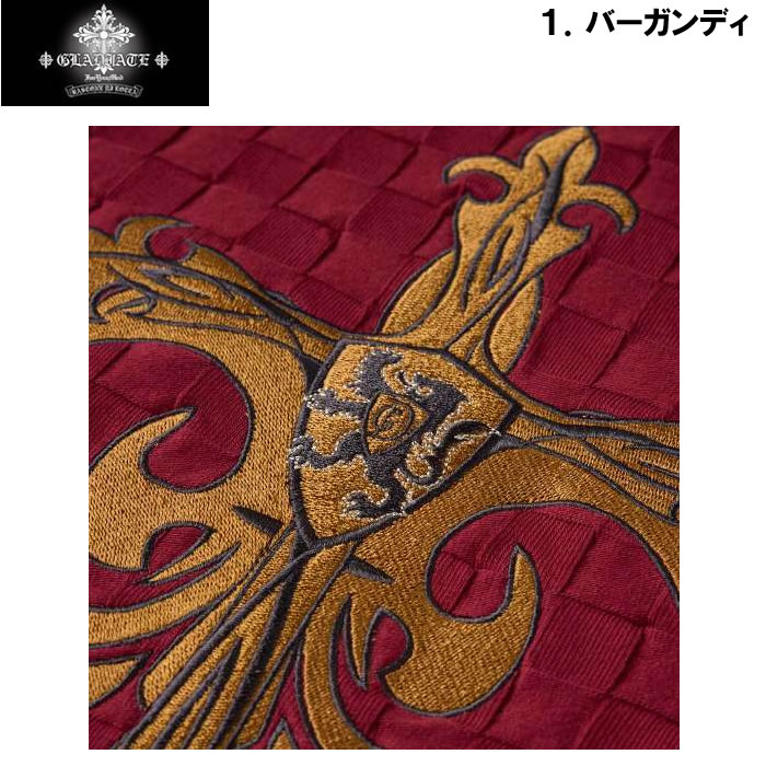大きいサイズ キングサイズ ビッグサイズ メンズ GLADIATE 刺繍ブロックジャガード長袖VネックTシャツ（メーカー取寄）グラディエイト 3L 4L 5L 6L |  | 10