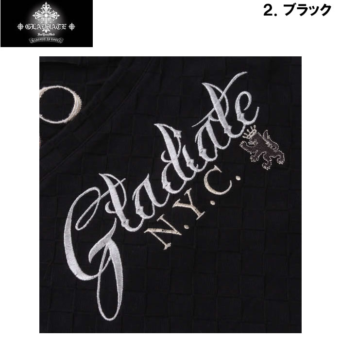 大きいサイズ キングサイズ ビッグサイズ メンズ GLADIATE 刺繍ブロックジャガード長袖VネックTシャツ（メーカー取寄）グラディエイト 3L 4L 5L 6L |  | 17