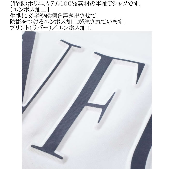 大きいサイズ メンズ in the attic クロスエンボス ロゴ ポリ 半袖 Tシャツ（メーカー取寄）3L 4L 5L 6L インジアティック キングサイズ ビッグサイズ |  | 06