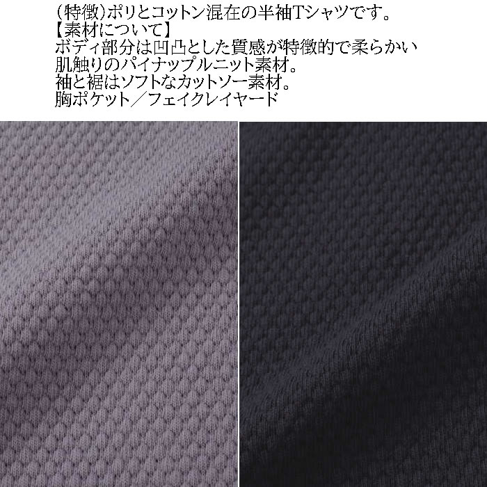 大きいサイズ メンズ launching pad パイナップル ニット フェイクレイヤード 半袖  Tシャツ（メーカー取寄） 3L 4L 5L 6L キングサイズ ビッグサイズ |  | 08