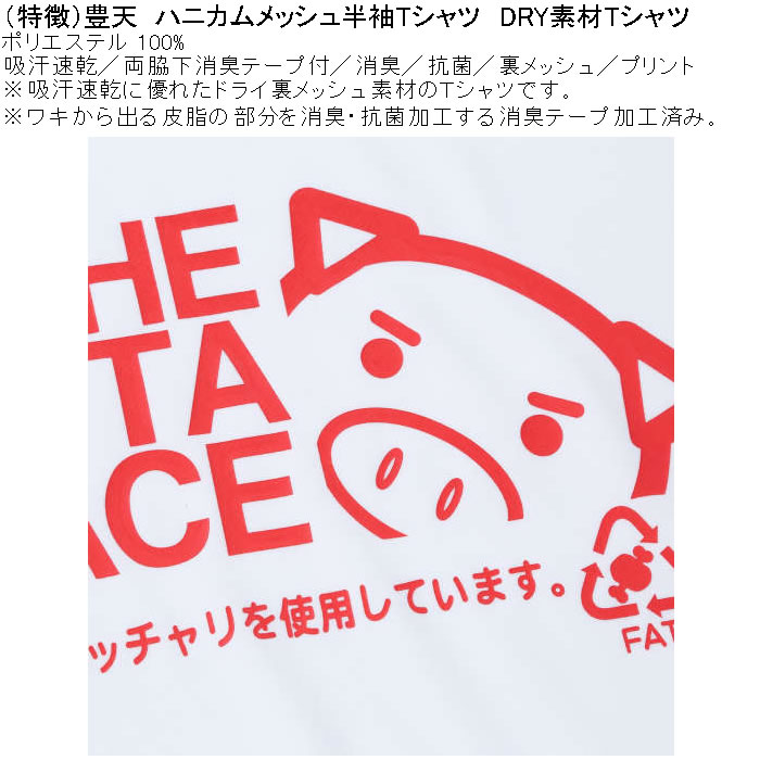 大きいサイズ メンズ 豊天 THE BIBUTA FACE DRY ハニカムメッシュ 吸汗速乾 消臭抗菌 ドライ 半袖Tシャツ（メーカー取寄）ブーデン 3L 4L 5L 6L 7L 8L | 豊天商店 | 06