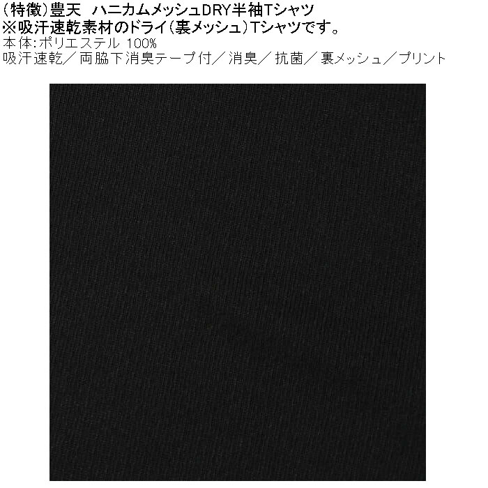 大きいサイズ メンズ 豊天 いつもさぼってん DRY ハニカムメッシュ 半袖 Tシャツ（メーカー取寄）ドライ 吸汗速乾 3L 4L 5L 6L 7L 8L | 豊天商店 | 06