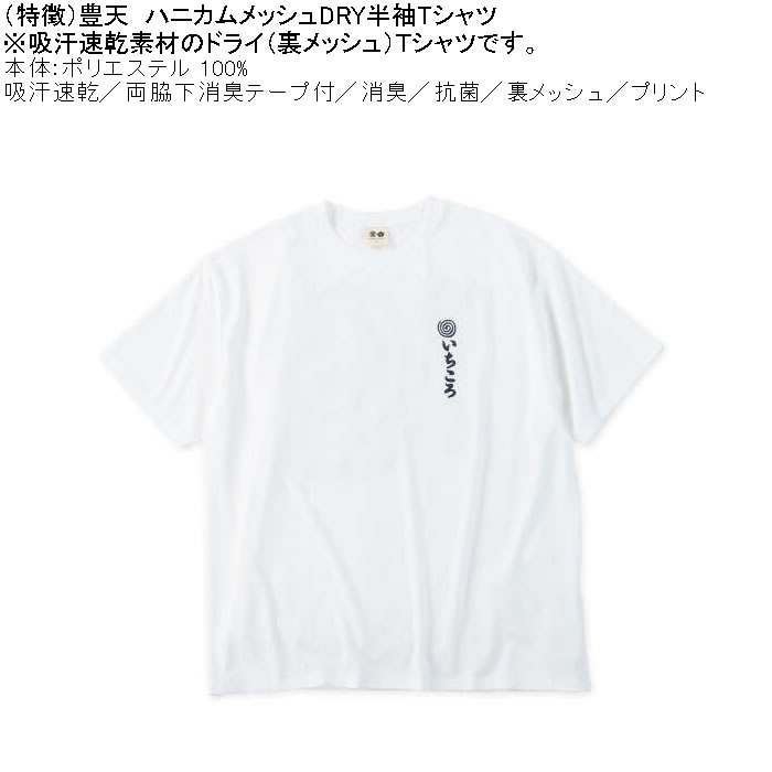大きいサイズ メンズ 豊天 いちころ DRY ハニカムメッシュ 半袖 Tシャツ（メーカー取寄）ドライ 吸汗速乾 3L 4L 5L 6L 7L 8L | 豊天商店 | 05