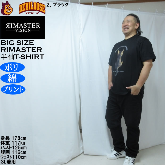 大きいサイズ メンズ RIMASTER VISION 天竺トリックアート 半袖Tシャツ（メーカー取寄）ポリ 綿 コットン　3L 4L 5L 6L 8L |  | 17