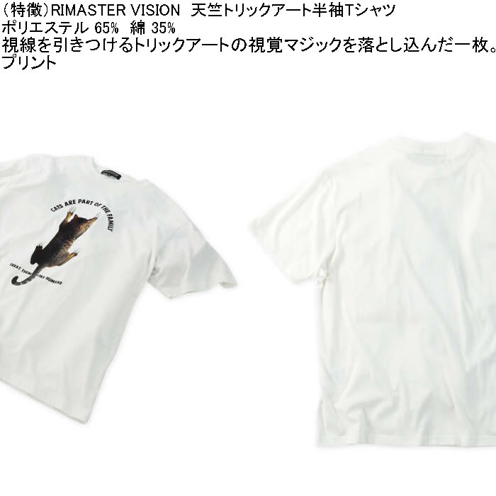 大きいサイズ メンズ RIMASTER VISION 天竺トリックアート 半袖Tシャツ（メーカー取寄）ポリ 綿 コットン　3L 4L 5L 6L 8L |  | 06