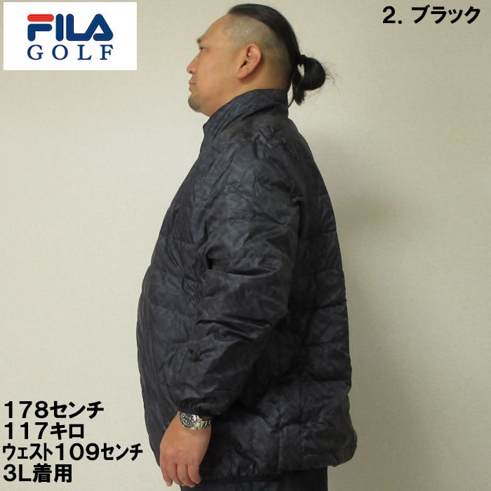 大きいサイズ キングサイズ ビッグサイズ メンズ ゴルフ FILA GOLF ハイブリットダウンブルゾン（メーカー取寄）フィラゴルフ 3L 4L 5L 6L｜deviloose｜12