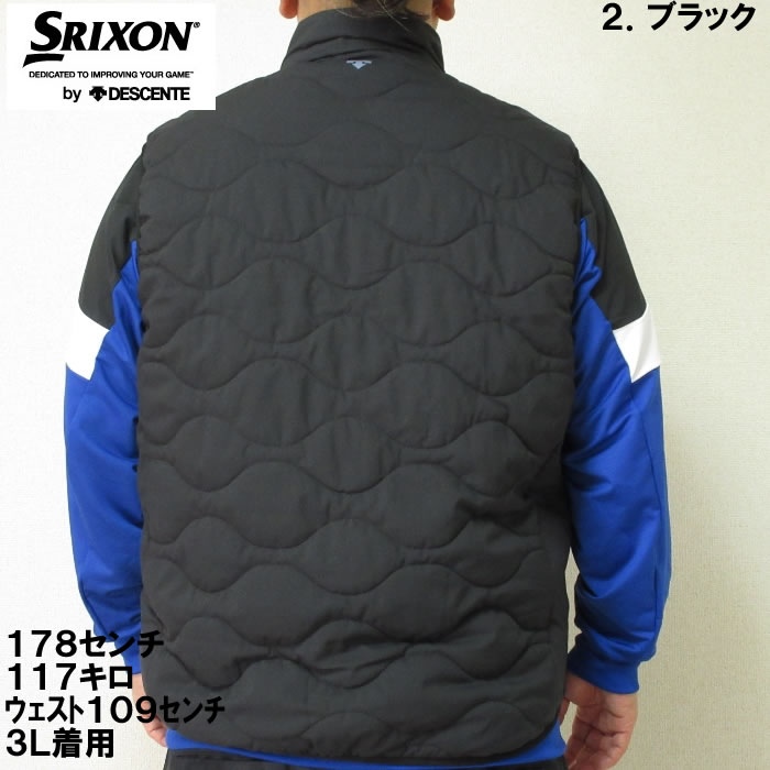 大きいサイズ キングサイズ ビッグサイズ メンズ ゴルフ SRIXON ヒートナビアウターベスト（メーカー取寄）スリクソン 3L 4L 5L 6L | SRIXON | 12
