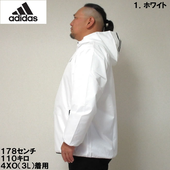 大きいサイズ メンズ adidas ウーブン フード ジャケット（メーカー取寄）アディダス 2L 3L 4L 5L 6L 7L パーカー キングサイズ ビッグサイズ | adidas | 04