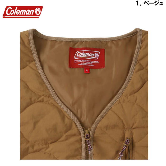 大きいサイズ キングサイズ ビッグサイズ メンズ Coleman フルダルナイロンリップキルトジャケット（メーカー取寄）コールマン 3L 4L 5L 6L 8L | Coleman | 09