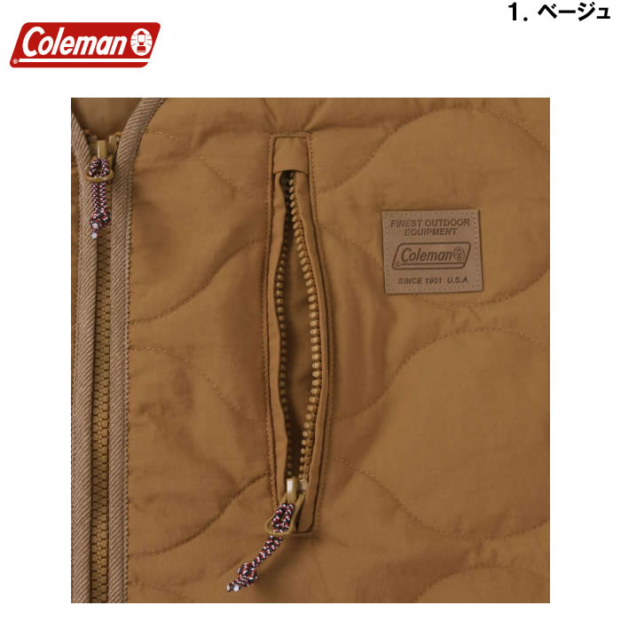 大きいサイズ キングサイズ ビッグサイズ メンズ Coleman フルダルナイロンリップキルトジャケット（メーカー取寄）コールマン 3L 4L 5L 6L 8L | Coleman | 10