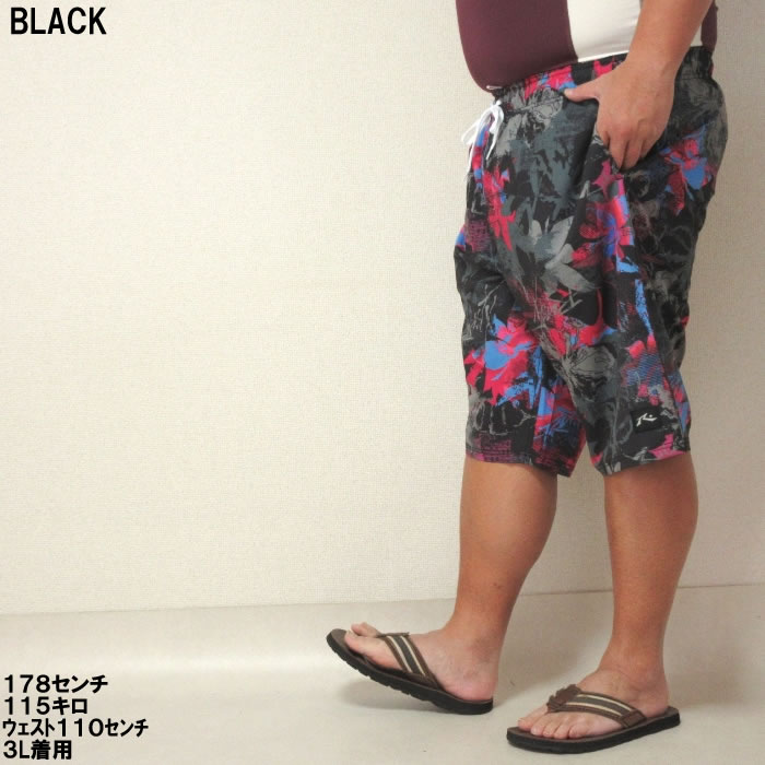 大きいサイズ メンズ RUSTY-4WAY ストレッチ サーフパンツ 水着（メーカー取寄）花柄デザイン　デビルーズ ラスティ 3L 4L 5L 6L 8L | RUSTY | 15
