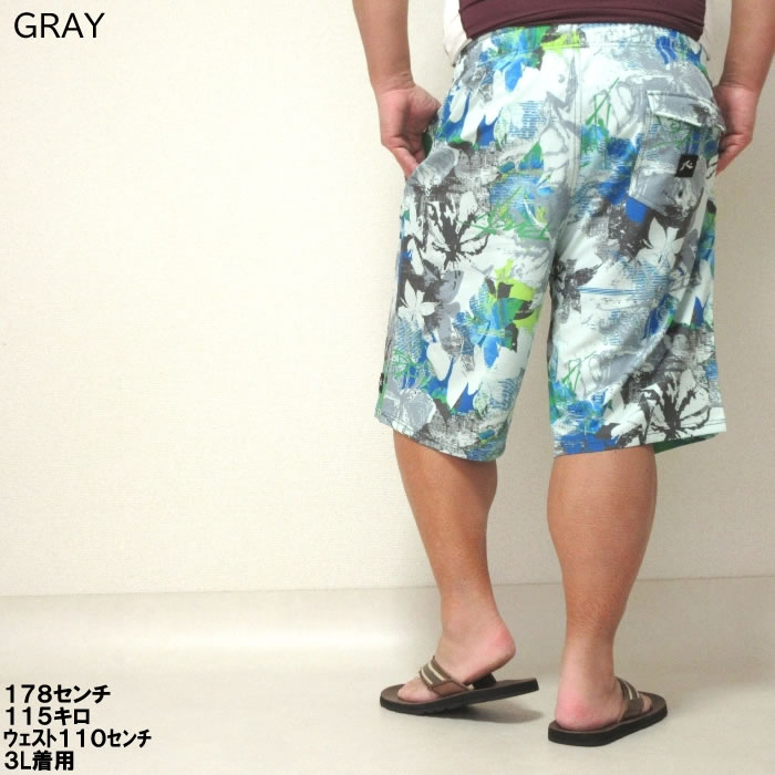 大きいサイズ メンズ RUSTY-4WAY ストレッチ サーフパンツ 水着（メーカー取寄）花柄デザイン　デビルーズ ラスティ 3L 4L 5L 6L 8L | RUSTY | 18