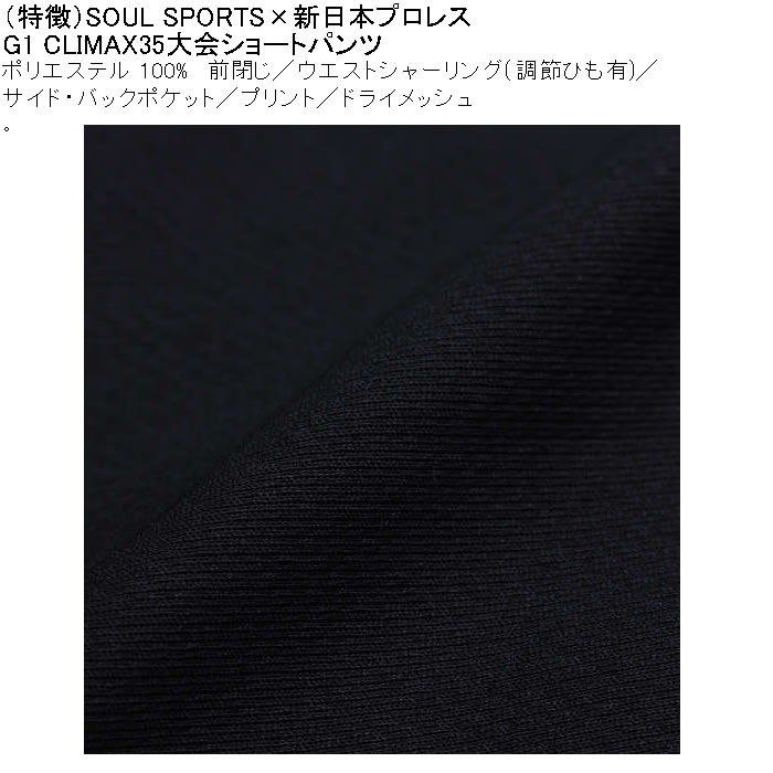 大きいサイズ メンズ SOUL SPORTS×新日本プロレス G1-CLIMAX35大会 吸汗速乾 ドライ メッシュ ショートパンツ（メーカー取寄）3L 4L 5L 6L 8L |  | 06
