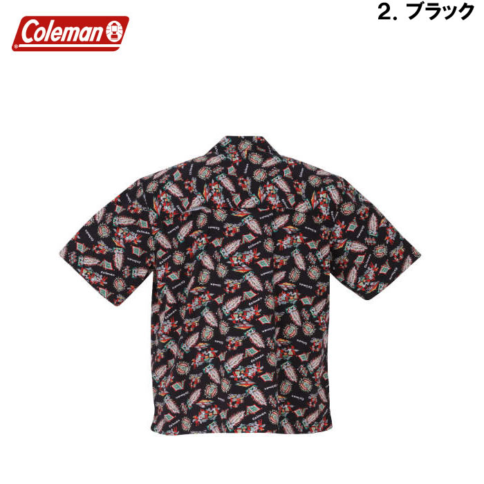 大きいサイズ キングサイズ ビッグサイズ メンズ Coleman ブロード総柄プリントオープンカラー半袖シャツ（メーカー取寄）コールマン 3L 4L 5L 6L 7L 8L | Coleman | 15