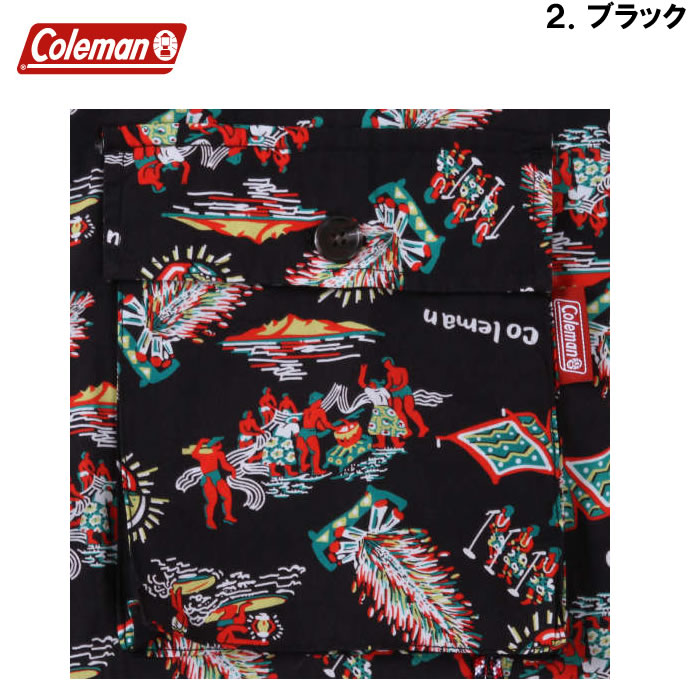 大きいサイズ キングサイズ ビッグサイズ メンズ Coleman ブロード総柄プリントオープンカラー半袖シャツ（メーカー取寄）コールマン 3L 4L 5L 6L 7L 8L | Coleman | 17