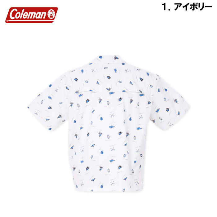 大きいサイズ キングサイズ ビッグサイズ メンズ Coleman ブロード総柄プリントオープンカラー半袖シャツ（メーカー取寄）コールマン 3L 4L 5L 6L 7L 8L | Coleman | 07