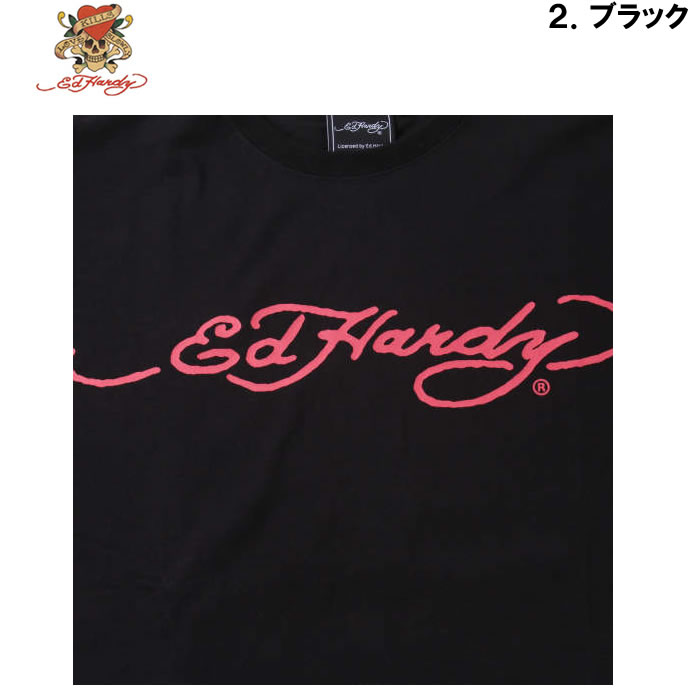 品質保証お得 大きいサイズ メンズ Ed Hardy 天竺プリント 長袖 T