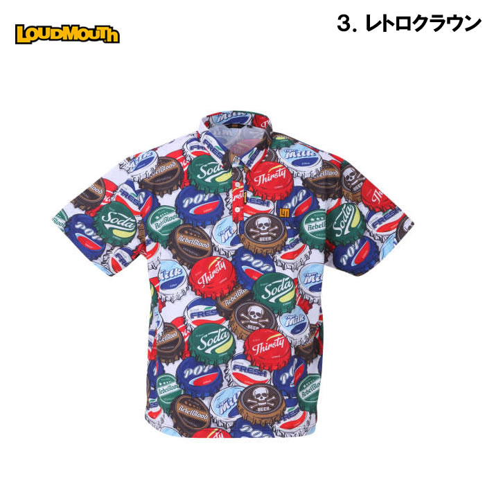 大きいサイズ メンズ LOUDMOUTH-鹿の子柄半袖シャツ（メーカー取