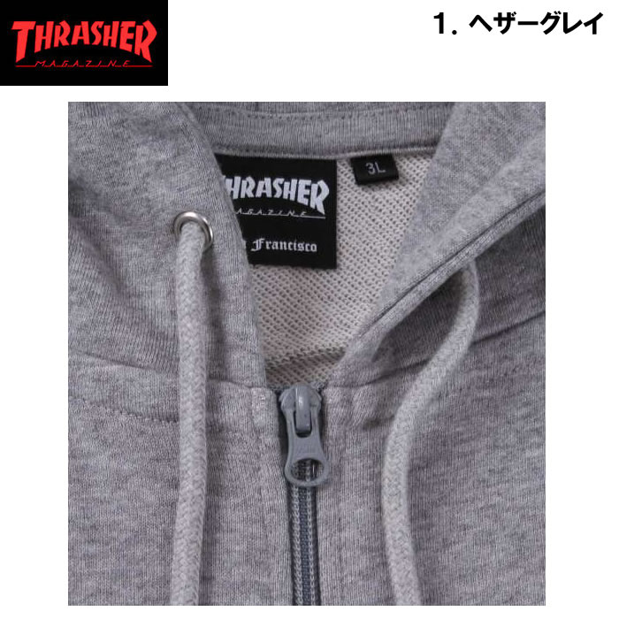THRASHER Gonz Thumbsフルジップパーカー 9t3 THRASHER Gonz Thumbsフルジップパーカー 9t3