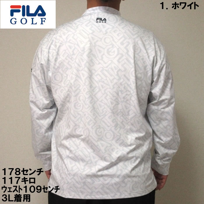 FILA GOLF タイポプリントモックネック長袖シャツ ff4 FILA GOLF タイポプリントモックネック長袖シャツ ff4 【公式通販】