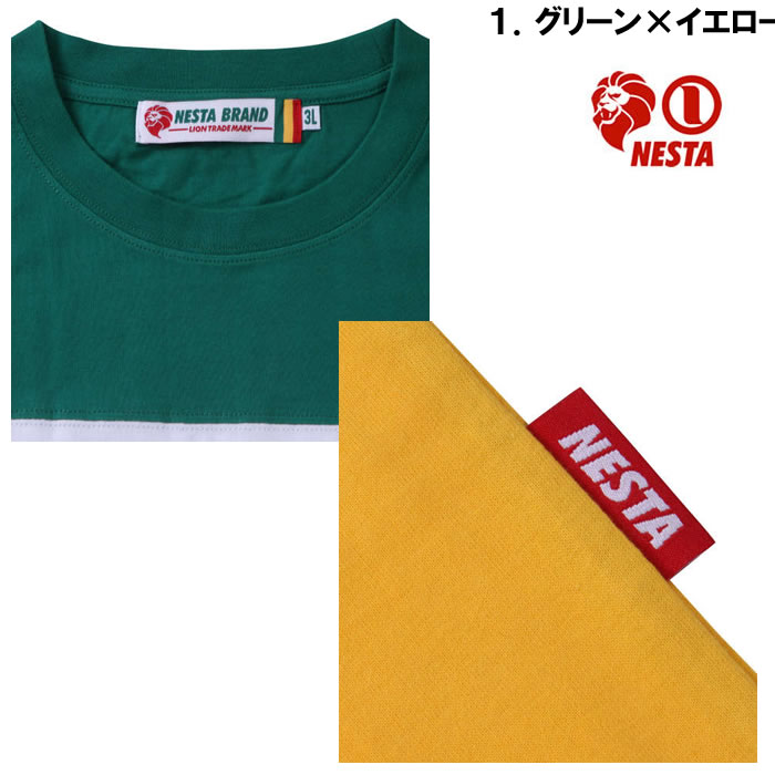 大きいサイズ キングサイズ ビッグサイズ メンズ NESTA BRAND 天竺切替半袖Tシャツ（メーカー取寄）ネスタブランド 3L 4L 5L 6L 8L | NESTA BRAND | 08
