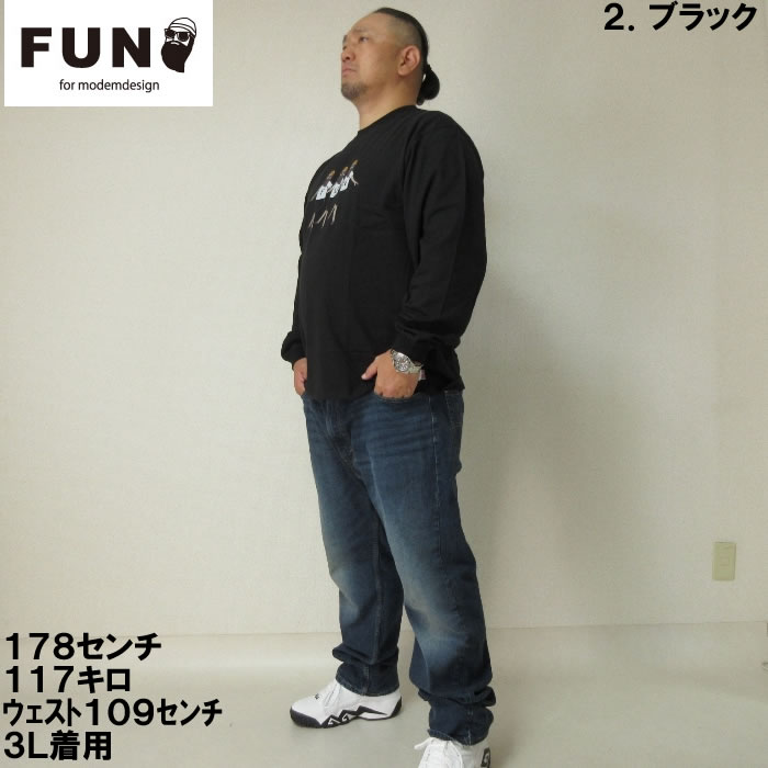 大きいサイズ メンズ FUN for modemdesign buddy buddy ojisan長袖Tシャツ（メーカー取寄）ファン フォー モデムデザイン 3L 4L 5L 6L |  | 13