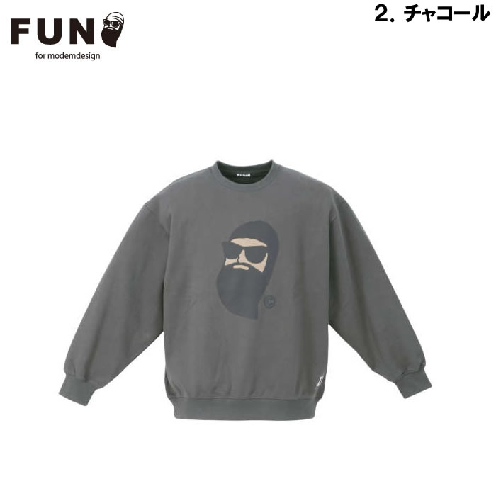 大きいサイズ メンズ FUN for modemdesign face ojisanクルーネックスウェットシャツ（メーカー取寄）ファン フォー モデムデザイン 3L 4L 5L 6L　トレーナー |  | 14