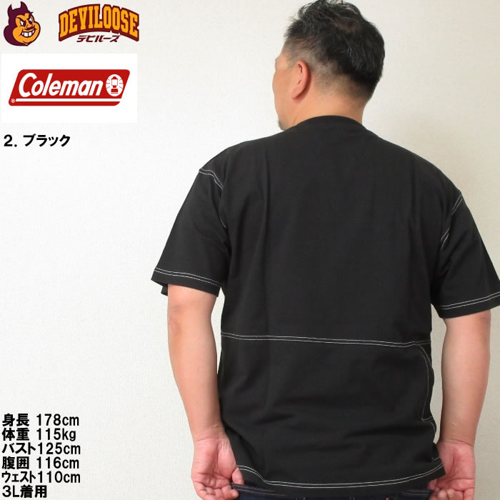 大きいサイズ メンズ Coleman USA コットン ポケット ペインター 半袖 Tシャツ（メーカー取寄）コールマン 3L 4L 5L 6L 7L 8L キングサイズ ビッグサイズ | Coleman | 16