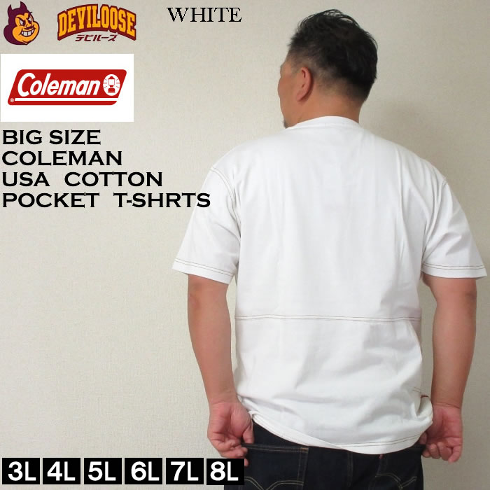 大きいサイズ メンズ Coleman USA コットン ポケット ペインター 半袖 Tシャツ（メーカー取寄）コールマン 3L 4L 5L 6L 7L 8L キングサイズ ビッグサイズ | Coleman | 03