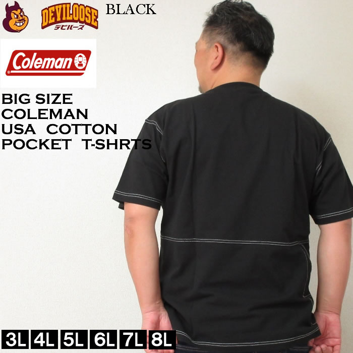 大きいサイズ メンズ Coleman USA コットン ポケット ペインター 半袖 Tシャツ（メーカー取寄）コールマン 3L 4L 5L 6L 7L 8L キングサイズ ビッグサイズ | Coleman | 04