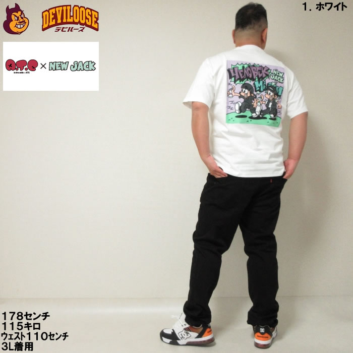大きいサイズ メンズ ATC×NEW JACK スプレーボーイ柄 コットン 半袖 Tシャツ（メーカー取寄）3L 4L 5L 6L ニュージャックダイ 3L 4L 5L 6L |  | 13