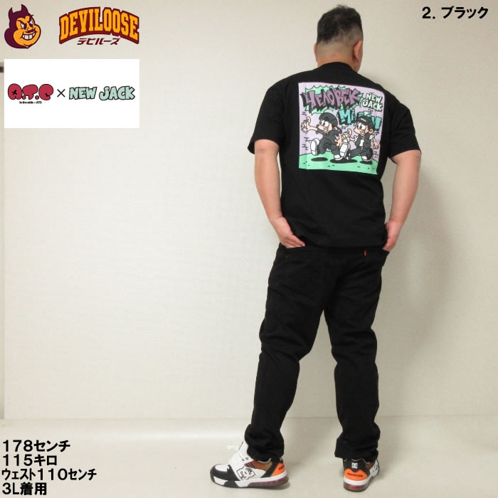大きいサイズ メンズ ATC×NEW JACK スプレーボーイ柄 コットン 半袖 Tシャツ（メーカー取寄）3L 4L 5L 6L ニュージャックダイ 3L 4L 5L 6L |  | 18