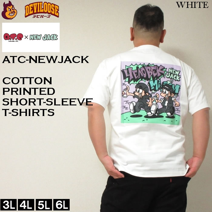 大きいサイズ メンズ ATC×NEW JACK スプレーボーイ柄 コットン 半袖 Tシャツ（メーカー取寄）3L 4L 5L 6L ニュージャックダイ 3L 4L 5L 6L |  | 01