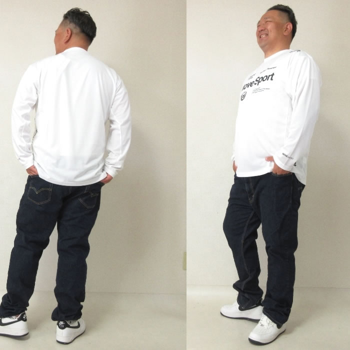 大きいサイズ メンズ MOVESPORT ドライメッシュオーセンティックロゴ DRY 長袖Tシャツ（メーカー取寄）ムーブスポーツ デサント 3L 4L 5L 6L ドライ 吸汗速乾 | DESCENTE | 12