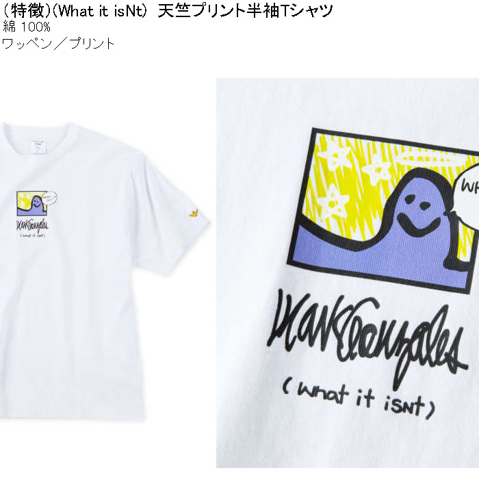 大きいサイズ メンズ 綿 コットン (What it isNt) 天竺 プリント 半袖Tシャツ（メーカー取寄）ワットイットイズント 3L 4L 5L 6L 8L キングサイズ ビッグサイズ |  | 05